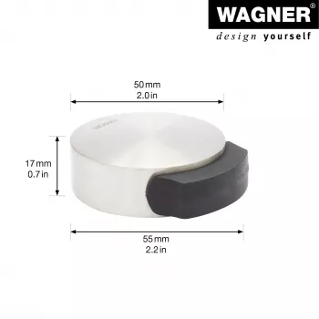 Wagner Design Yourself EH 5111 fermaporta a pavimento, zama con anello in gomma, nichel satinato, diametro 50 mm (15511111)