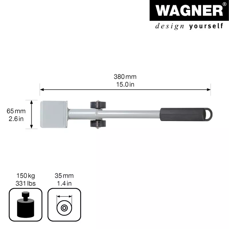 Wagner design yourself MM 4121 Sollevatore per mobili, argento, 38 cm (20412101)