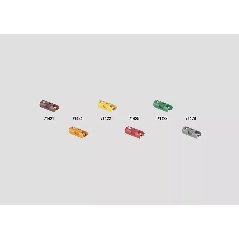Märklin 71425 connettori a boccola rossi – set da 10 boccole per modellismo ferroviario per cablaggio di corrente e segnali