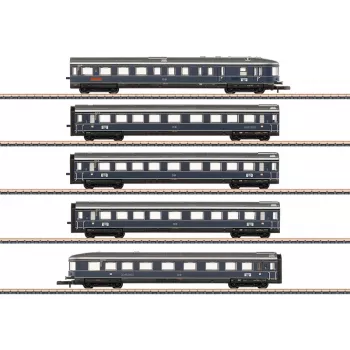 Märklin 087615 Z Spur set carrozze 'Blauer Enzian' DB, MHI (set treno passeggeri 3 pezzi)