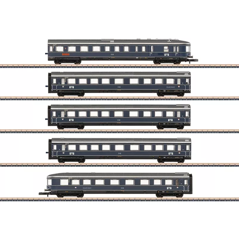 Märklin 087615 set di carrozze Z Blauer Enzian DB, MHI (set di 3 carrozze viaggiatori)