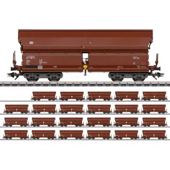 Märklin 000730 H0 set 24 pezzi carri a tetto scorrevole Tals 968 DB epoca IV AC
