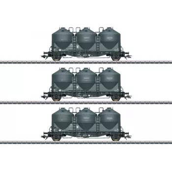 Märklin 48264 H0 set 3 pezzi carri silo per merci polverulente Kds 67 delle DB