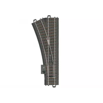 Märklin H0 binario C scambio sinistro 188,3 mm con massicciata integrata, 24,3° 24611