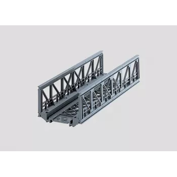 Märklin 07262 ponte a traliccio per modellismo ferroviario HO – kit in plastica grigia per ponte a binario unico, lunghezza 360 mm