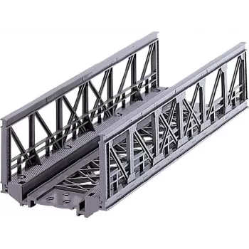 Märklin 07262 ponte a traliccio per modellismo ferroviario HO – kit in plastica grigia per ponte a binario unico, lunghezza 360 mm