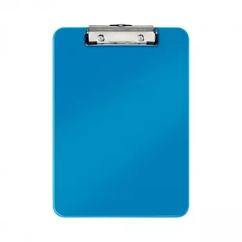 LEITZ WOW A4 cartella con clip blu metallizzato con clip in metallo, capacità 80 fogli 3971-00-36