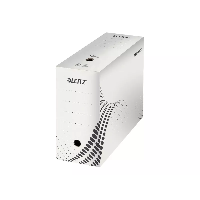 LEITZ easyboxx scatola archivio bianca larghezza interna 150 mm, confezione da 25, cartone ondulato riciclato