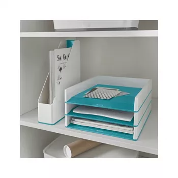 LEITZ WOW Duo Colour vassoio portadocumenti A4 azzurro ghiaccio/bianco 5361-10-51