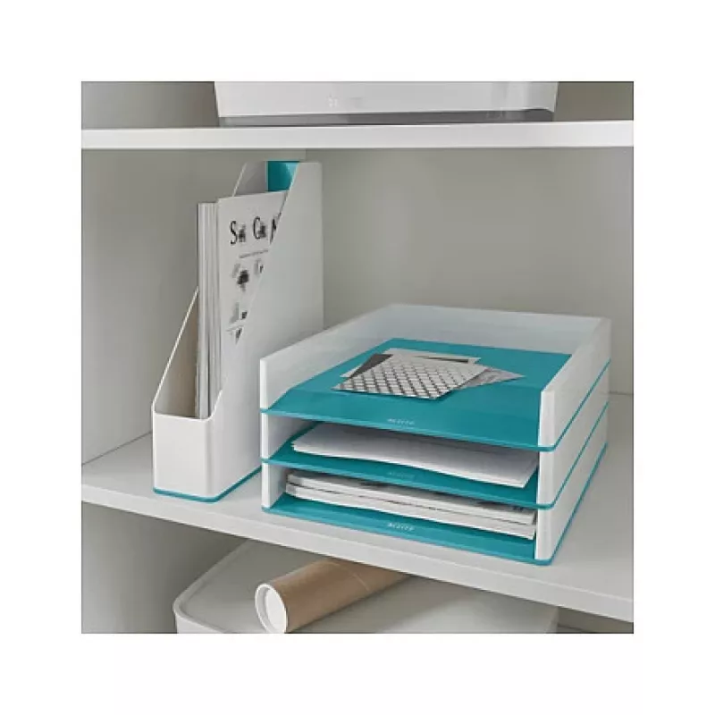 LEITZ WOW Duo Colour vassoio portadocumenti A4 azzurro ghiaccio/bianco 5361-10-51