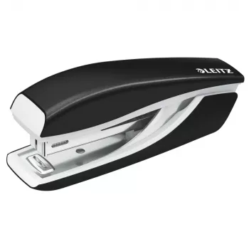 LEITZ Nexxt WOW mini pinzatrice, capacità 10 fogli, profondità di inserimento 50 mm, meccanismo a caricamento dall'alto, nero (5528-10-95)