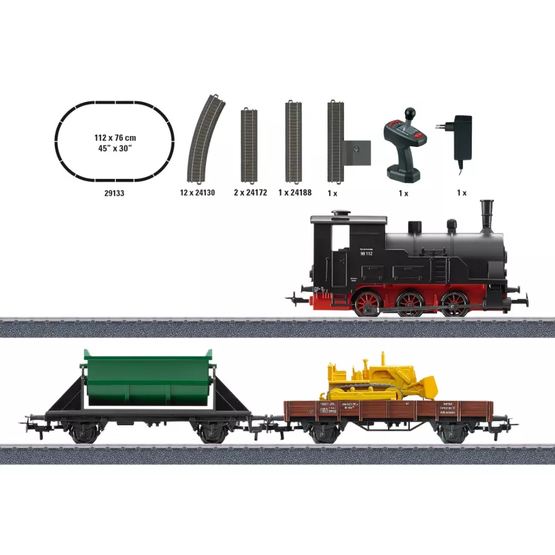 Märklin 29133 set di avviamento treno merci scala HO con alimentazione a batteria e telecomando a infrarossi