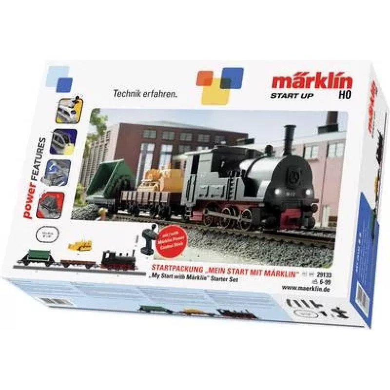 Märklin 29133 set di avviamento treno merci scala HO con alimentazione a batteria e telecomando a infrarossi