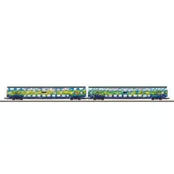 Märklin 87306 Set carrozze a due piani Touristik 1 delle DB AG - 2 carrozze intermedie a due piani scala Z