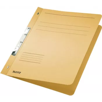 LEITZ Cartella con meccanismo a fessura, DIN A4, cartoncino manila, camoscio, 250 g/m², capacità 170 fogli, meccanismo 80 mm, confezione da 50 (3746-00-11)