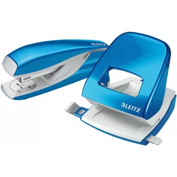 LEITZ Nexxt WOW Set cucitrice e perforatore, blu metallizzato 5095-10-36