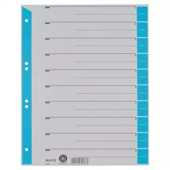 LEITZ A4 Divisori in cartoncino azzurro, confezione da 25, foratura universale 16523030