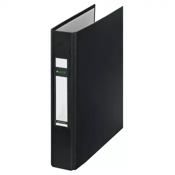 LEITZ Raccoglitore ad anelli Standard A5, 2 anelli D, nero, dorso 37 mm 4213-00-95