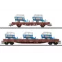 Märklin 46407 set di carri merci a stanti DB AG, epoca VI (2 carri, carico di legname, H0)