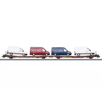 Märklin 47430 H0 Coppia di carri pianali Laads 800B della Transwaggon GmbH