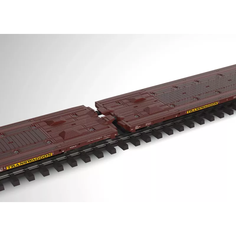 Märklin 47430 H0 Coppia di carri pianali Laads 800B della Transwaggon GmbH