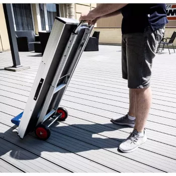 BRÜDER MANNESMANN Carrello portapacchi in alluminio 90 kg, manico estensibile 720–1090 mm, pieghevole, argento/nero (099-T)