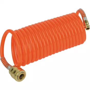 BRÜDER MANNESMANN Tubo spirale per aria compressa 4,5 m, Rilsan, nipplo a innesto, antitorsione (M 1546)