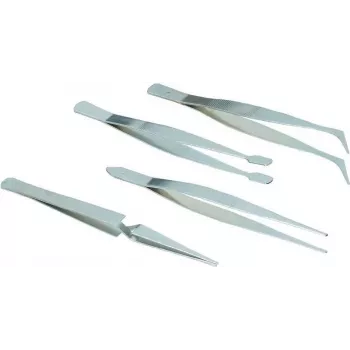 Brüder Mannesmann M 615 Set pinzette di precisione, 4 pezzi, acciaio inox, 110 mm