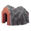 Märklin Tunnel H0 a binario singolo con portale in pietra dettagliato, grigio e arancione 72202