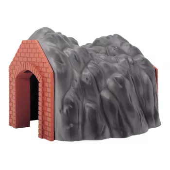 Märklin Tunnel H0 a binario singolo con portale in pietra dettagliato, grigio e arancione 72202