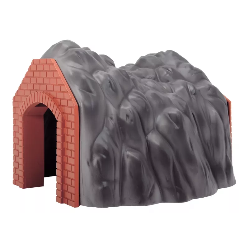 Märklin Tunnel H0 a binario singolo con portale in pietra dettagliato, grigio e arancione 72202