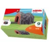 Märklin Tunnel H0 a binario singolo con portale in pietra dettagliato, grigio e arancione 72202