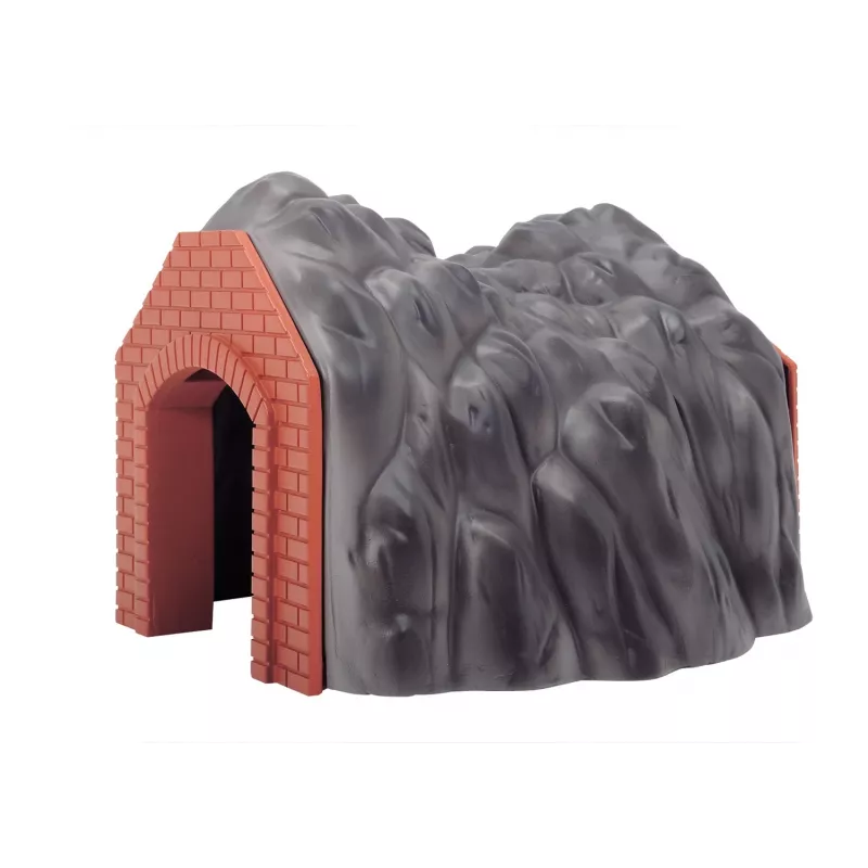 Märklin Tunnel H0 a binario singolo con portale in pietra dettagliato, grigio e arancione 72202