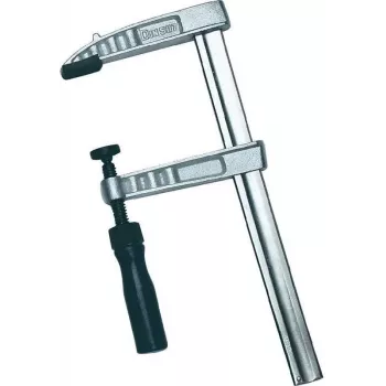 Brüder Mannesmann Morsetto a vite industriale DIN 5117, apertura 600 mm, sbraccio 120 mm, struttura in ghisa malleabile, blu 90423