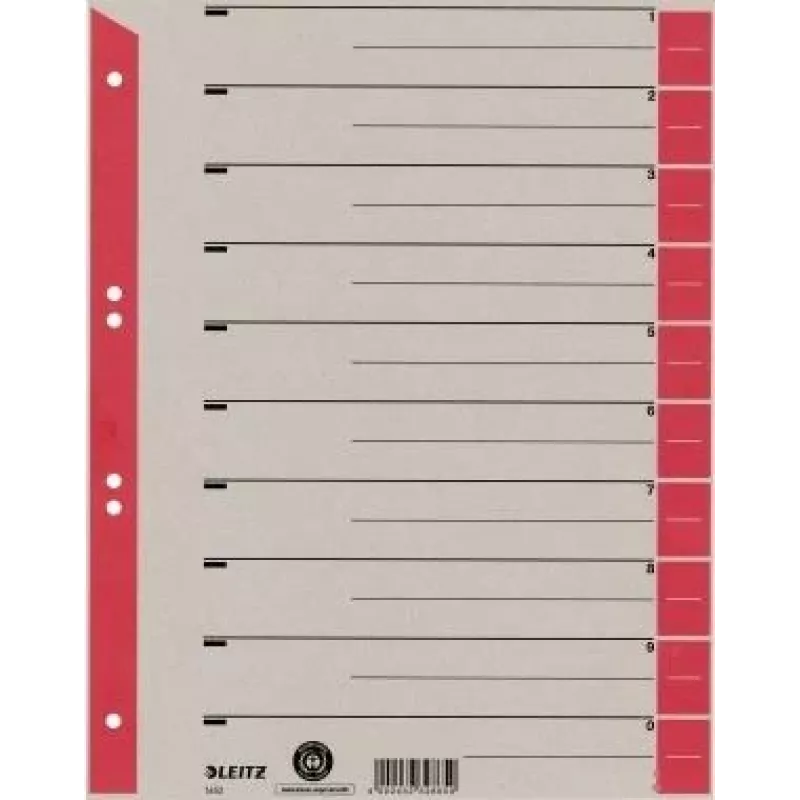 LEITZ Separatori in cartoncino A4, rosso, 25 fogli (16523025)