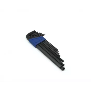 Brüder Mannesmann M 299 Set 7 pezzi chiavi a brugola a L, acciaio cromo-vanadio, metriche 2,5-10 mm, DIN 911, cromate satinate, con supporto clip in plastica