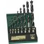 Brüder Mannesmann M54308 Set 8 pezzi punte per legno, 3–10 mm, punta di centraggio, acciaio al carbonio, valigetta in plastica