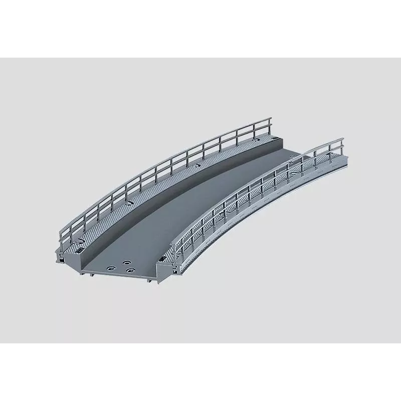 Märklin 074613 Pezzo di rampa curvo per pilastri ponte, scala HO, grigio