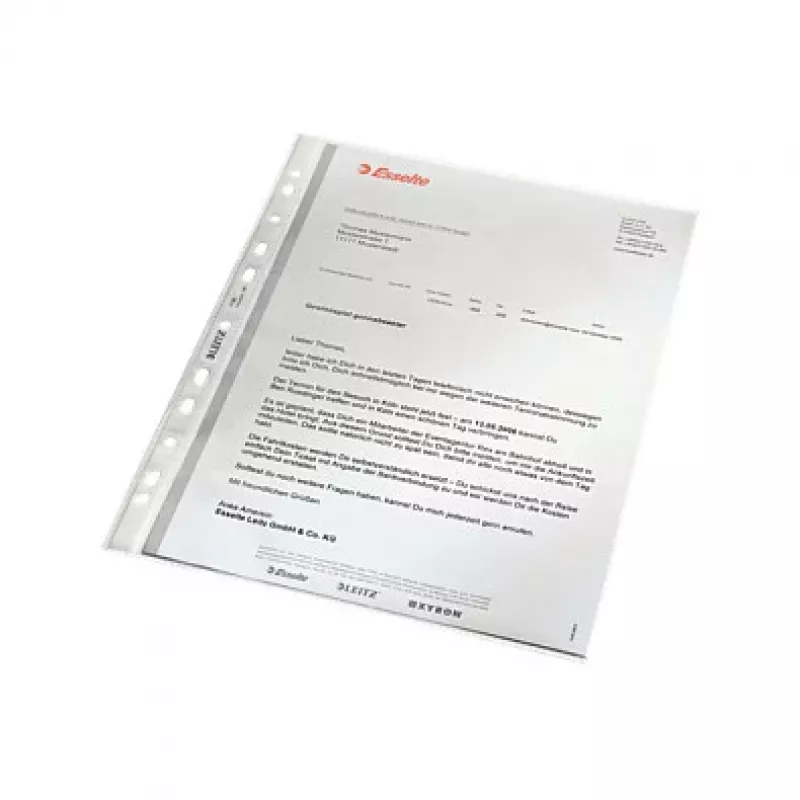 LEITZ 47960000 Portafogli A4, polipropilene 0,07 mm, trasparente, confezione da 100