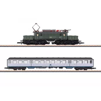 Märklin 81221 Set treno scala Z - 175 anni Geislinger Steige DB locomotiva a vapore serie 50 con 3 carri merci, binario e centralina