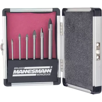 Brüder Mannesmann Set 6 pezzi punte per vetro | Punta in carburo di tungsteno | 3-10 mm
