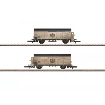 Märklin 82553 set scala Z da 2 pezzi carri merci coperti Kessler trasporto spumante DRG