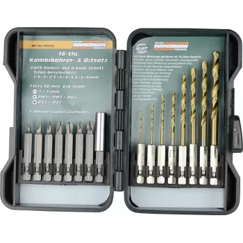 Brüder Mannesmann set di punte e bit TiN da 16 pezzi M54325