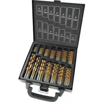 Brüder Mannesmann M54399 set di punte elicoidali HSS da 99 pezzi rivestite TiN con gambo cilindrico