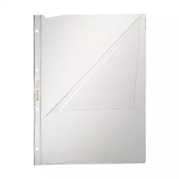 Leitz 4744-0000 busta portadocumenti A4 in PVC trasparente, 2 fori, confezione da 50