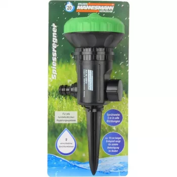 Brüder Mannesmann irrigatore circolare con picchetto in plastica, getto regolabile, 1 pezzo (M63612)