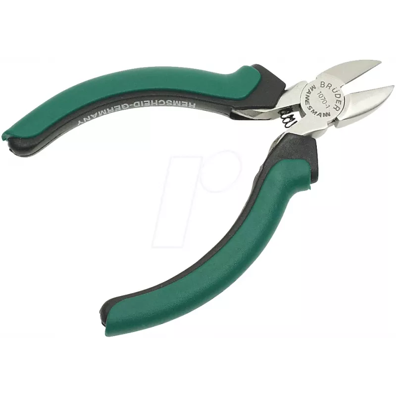 BRÜDER MANNESMANN GREEN LINE Tronchese laterale per elettronica 115 mm, acciaio per utensili, verde/argento/nero 1070 1