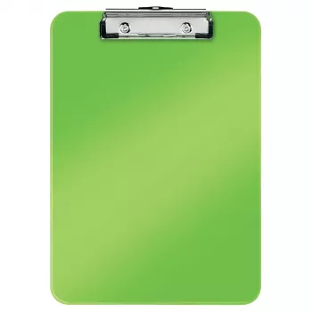LEITZ WOW Portablocco A4 polistirene verde metallizzato con clip in metallo, capacità 80 fogli 3971-00-54