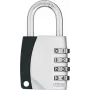 ABUS 155/40 Lucchetto a combinazione 4 cifre regolabile, corpo in alluminio, archetto in acciaio temprato, argento ABVS30890