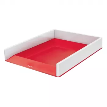 Leitz WOW Duo Colour Vassoio portadocumenti bianco perla/rosso